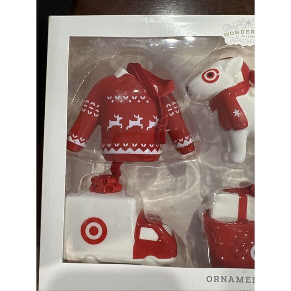 Target Exclusive Wondershop Ornament Set of 6 Bullseye Dog Cart Shopping Bag - Picture 5 of 6